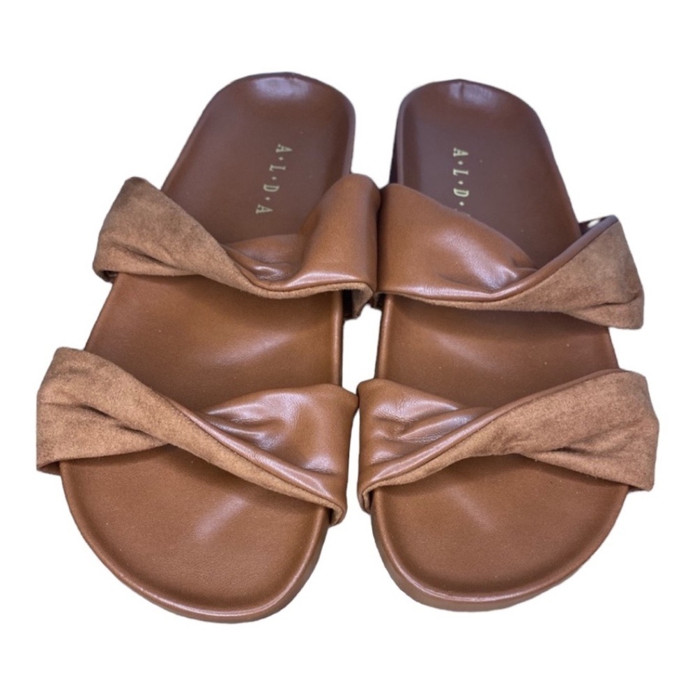 Alda Tan twisted strap sandals
